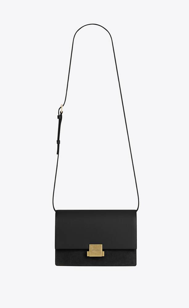 SaintLaurent_블랙 가죽 및 스웨이드 소재의 미디엄 벨샤스 생 로랑 백