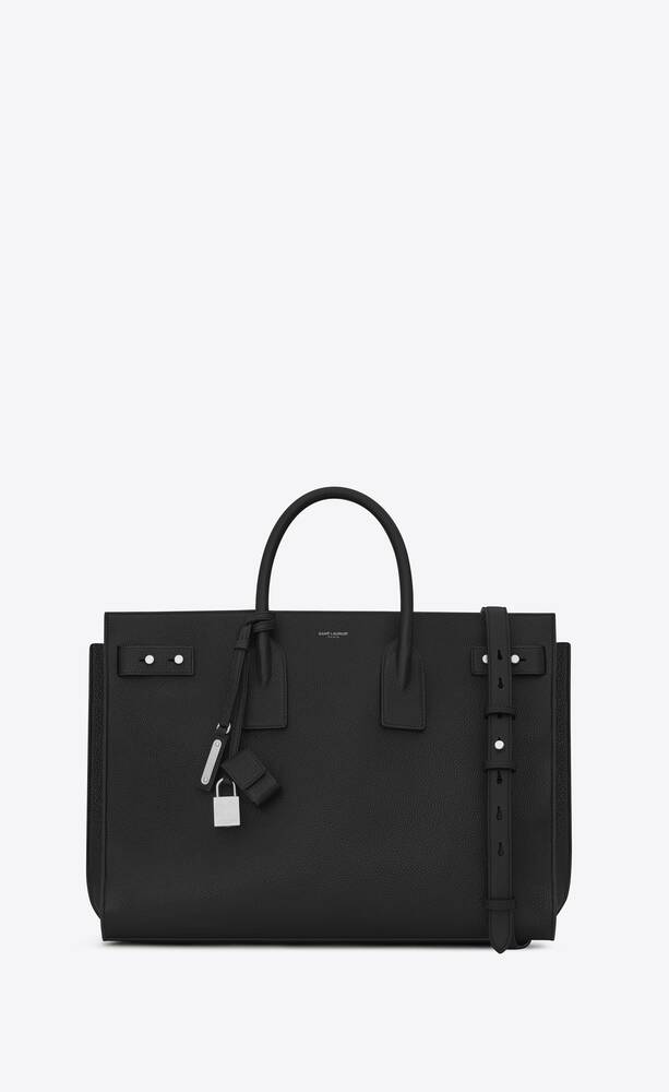 SaintLaurent_블랙 가죽 소재의 라지 삭 드 주르 서플 백