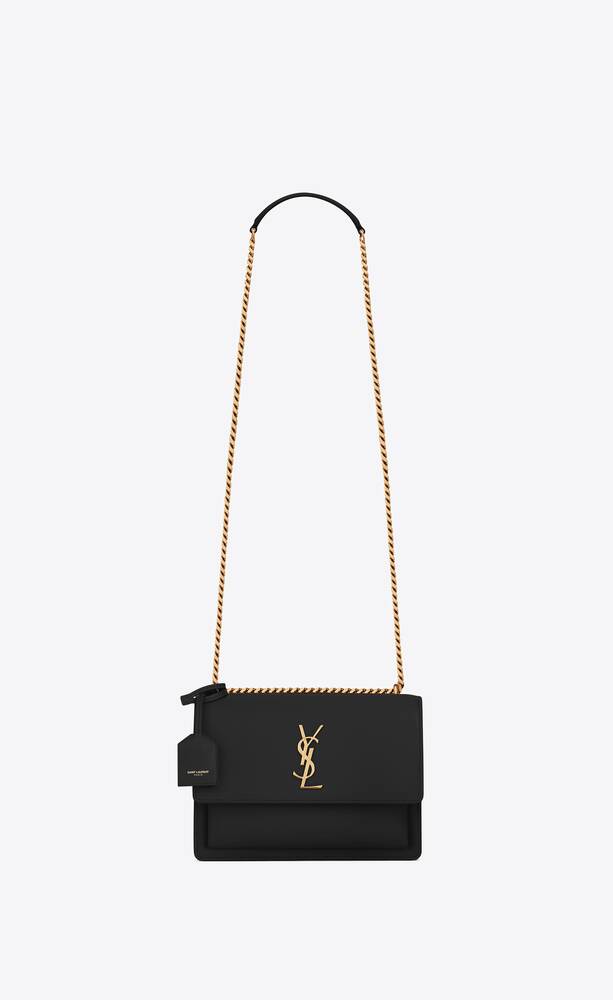 SaintLaurent_블랙 가죽 소재의 미디엄 선셋 백