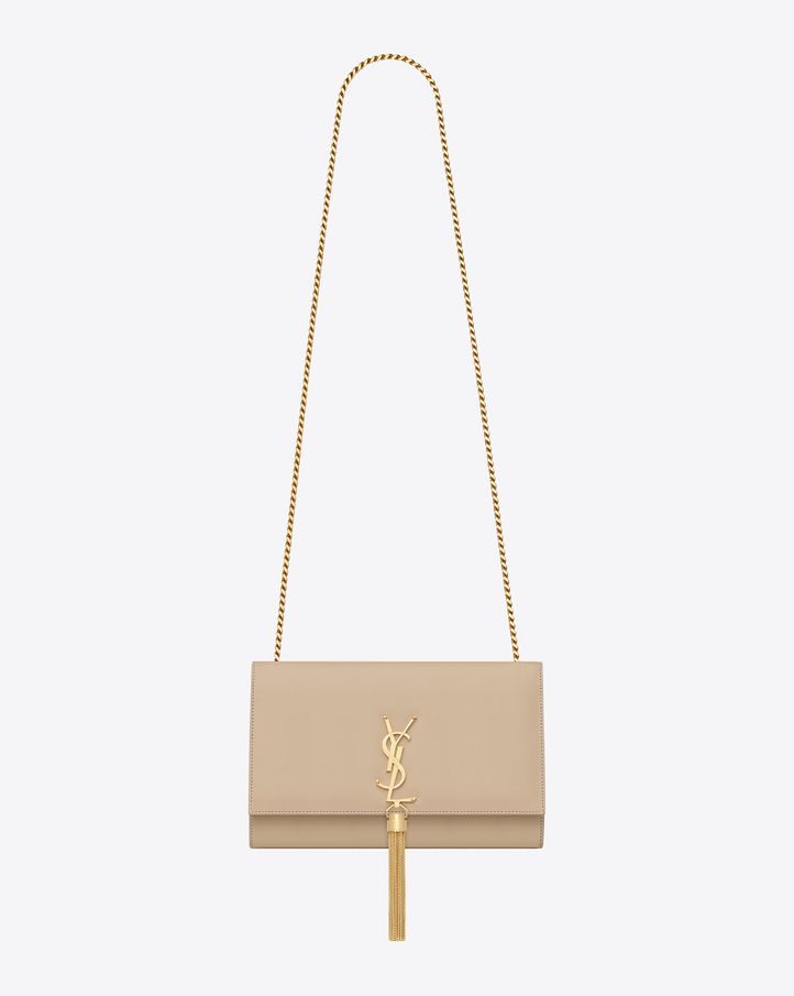 SaintLaurent_블랙 가죽 소재의 클래식 미디엄 케이트 모노그램 생 로랑 테슬 사첼 백