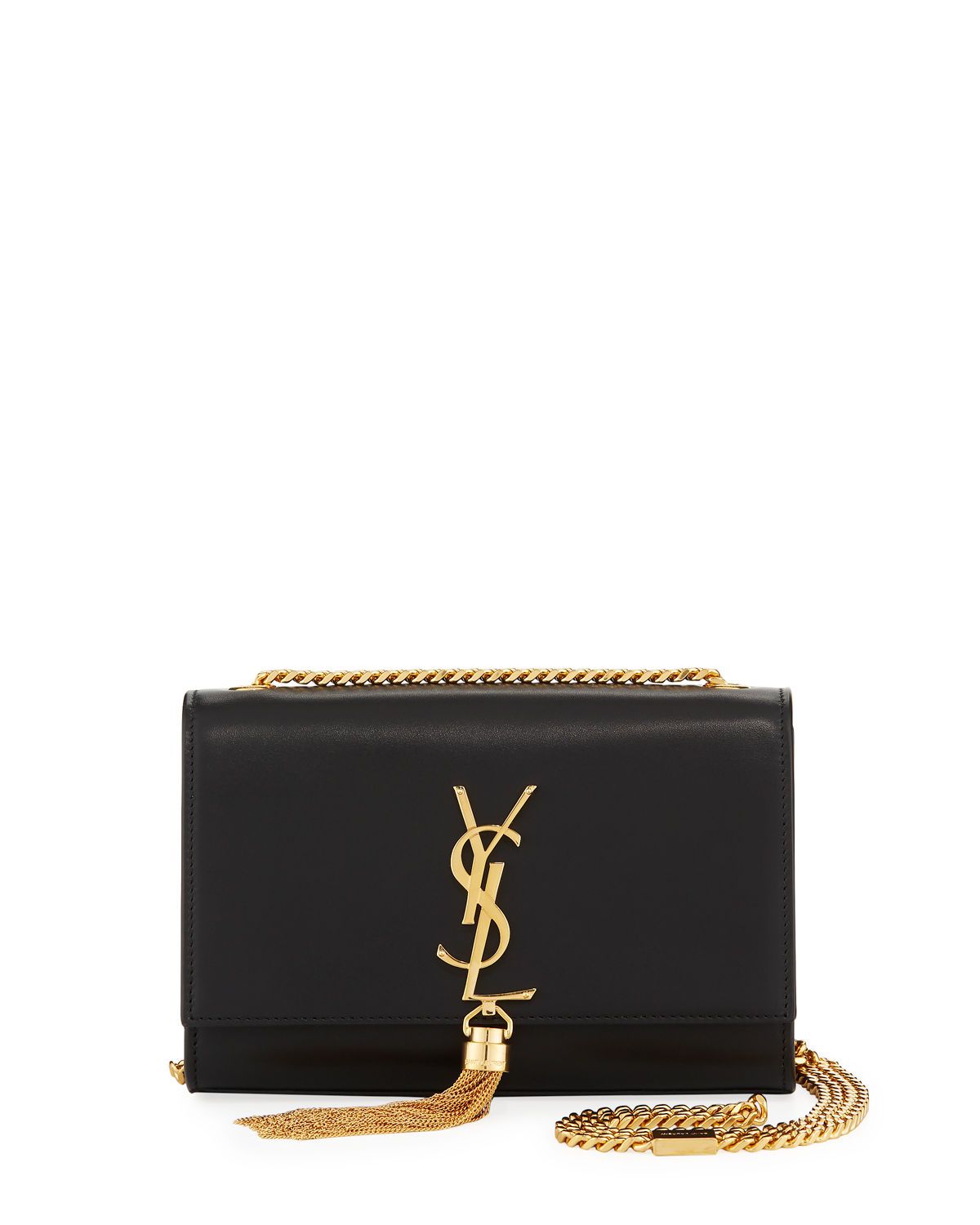 SaintLaurent_블랙 가죽 소재의 클래식 미디엄 케이트 모노그램 생 로랑 테슬 사첼 백