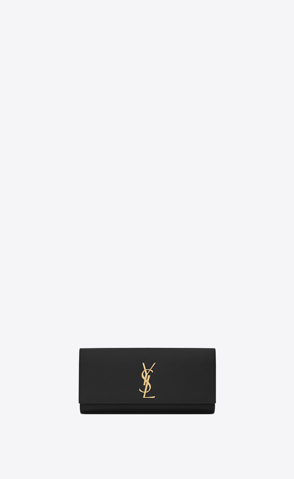 SaintLaurent_블랙 그랑 드 뿌드르 텍스처드 가죽 소재의 클래식 모노그램 생 로랑 클러치