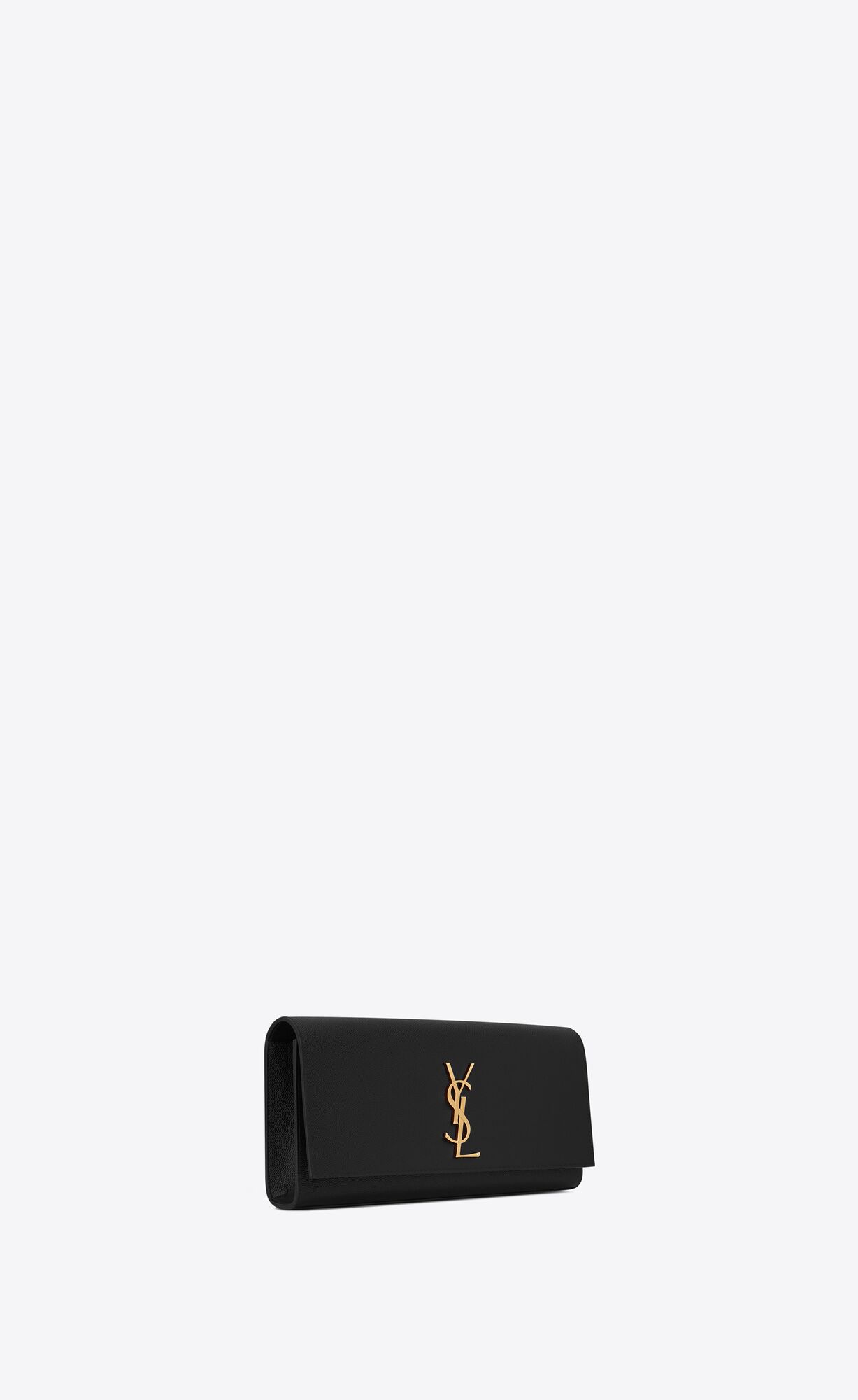 SaintLaurent_블랙 그랑 드 뿌드르 텍스처드 가죽 소재의 클래식 모노그램 생 로랑 클러치 thumbnail
