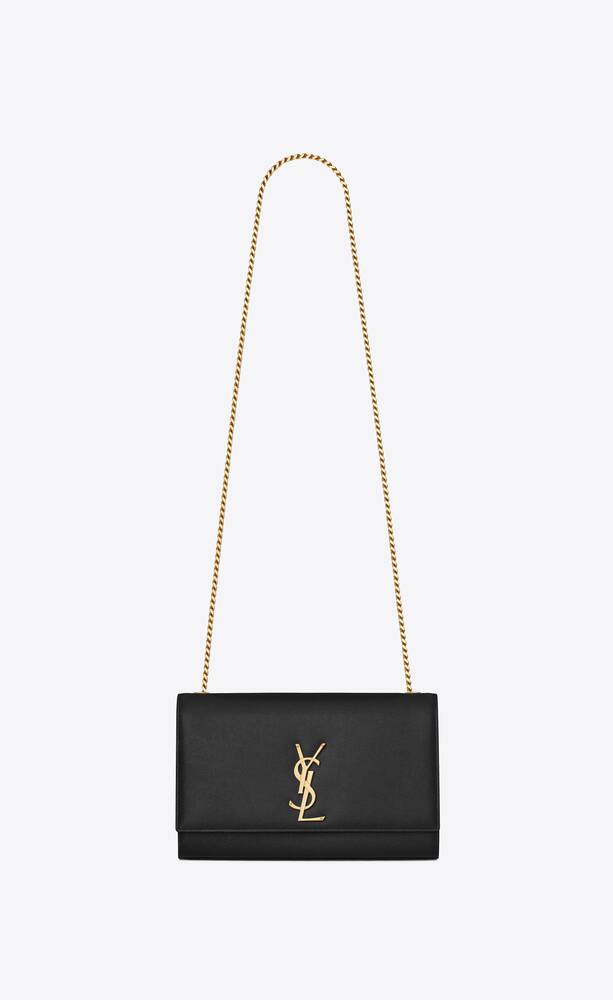 SaintLaurent_블랙 그랑 드 뿌드르 텍스처드 가죽 소재의 클래식 미디엄 모노그램 생 로랑 사첼 백