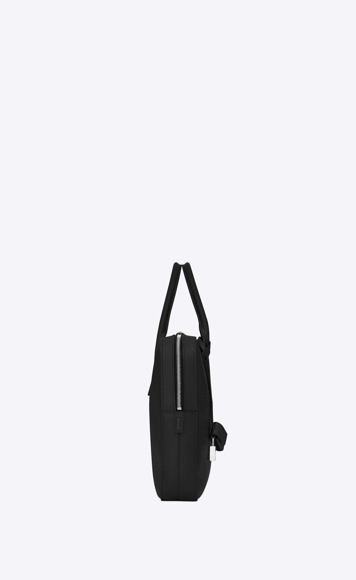 SaintLaurent_블랙 그랑 드 뿌드르 텍스처드 가죽 소재의 클래식 스몰 뮤지엄 플랫 브리프케이스