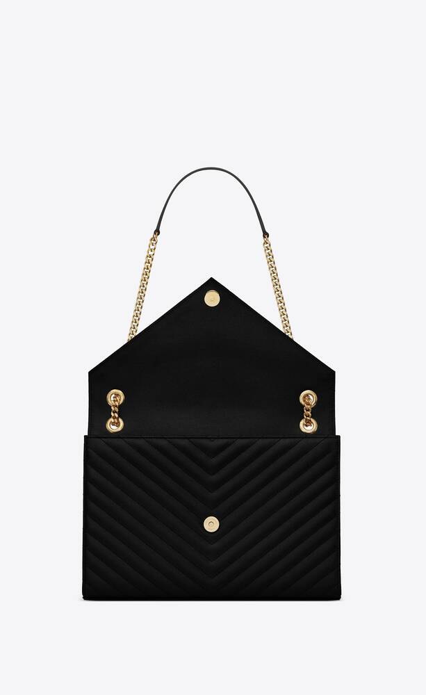 SaintLaurent_블랙 그랑 드 뿌드르 텍스처드 마틀라세 가죽 소재의 클래식 모노그램 생 로랑 사첼 백 thumbnail