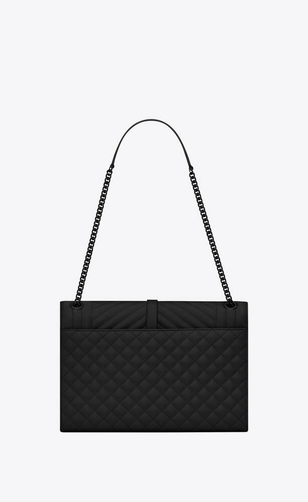SaintLaurent_블랙 그랑 드 뿌드르 텍스처드 마틀라세 가죽 소재의 클래식 모노그램 생 로랑 사첼 백 thumbnail