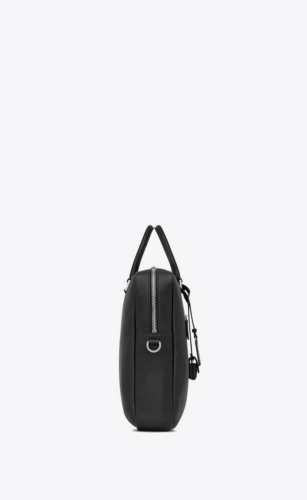 SaintLaurent_블랙 그레인드 가죽 소재의 라지 삭 드 주르 소프트 브리프케이스