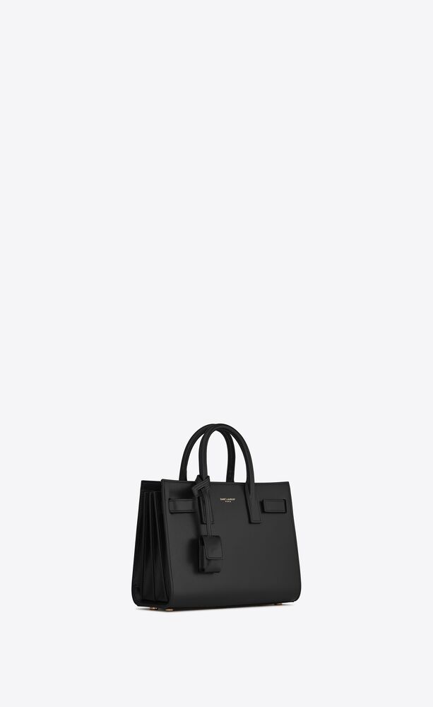 SaintLaurent_블랙 그레인드 가죽 소재의 삭 드 주르 서플 노스 사우스 토트