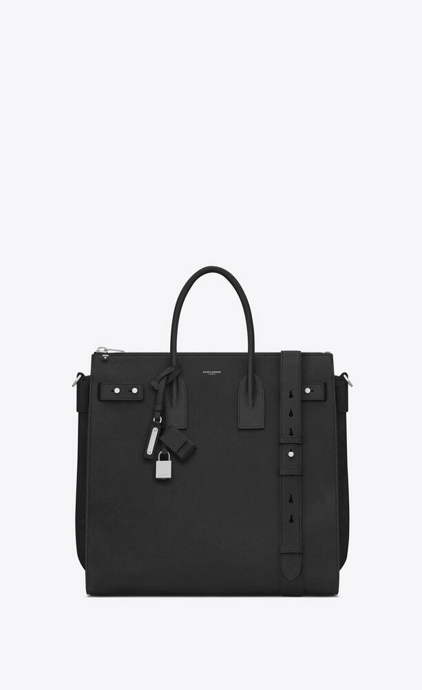 SaintLaurent_블랙 그레인드 가죽 소재의 삭 드 주르 서플 노스 사우스 토트 thumbnail