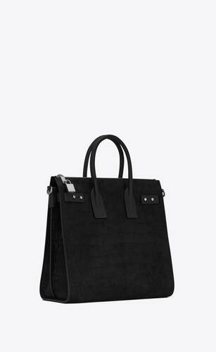 SaintLaurent_블랙 그레인드 가죽 소재의 삭 드 주르 서플 노스 사우스 토트 thumbnail