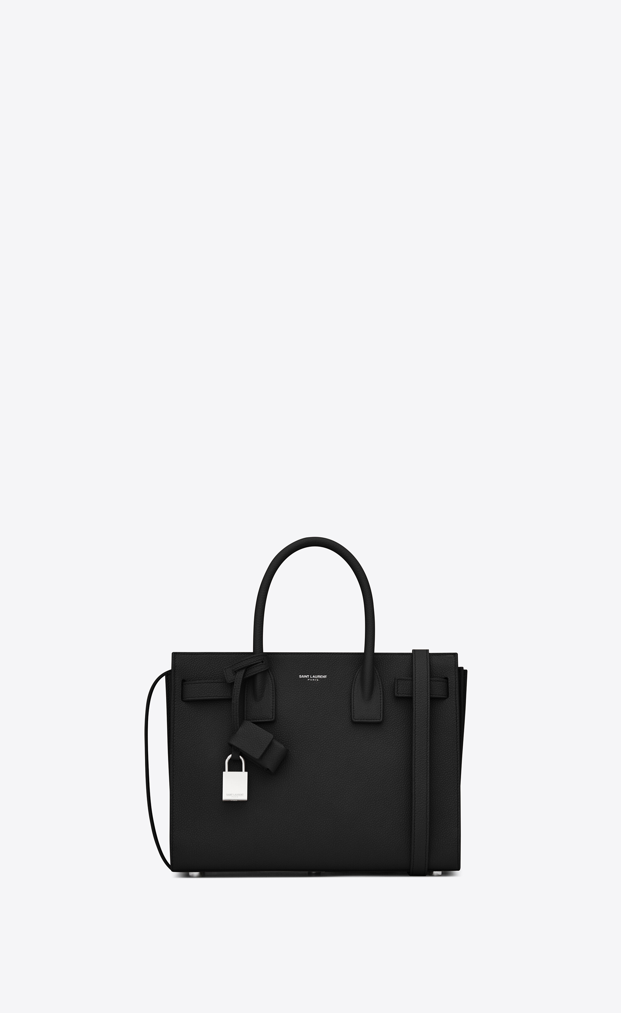SaintLaurent_블랙 그레인드 가죽 소재의 클래식 베이비 삭 드 주르 백 thumbnail