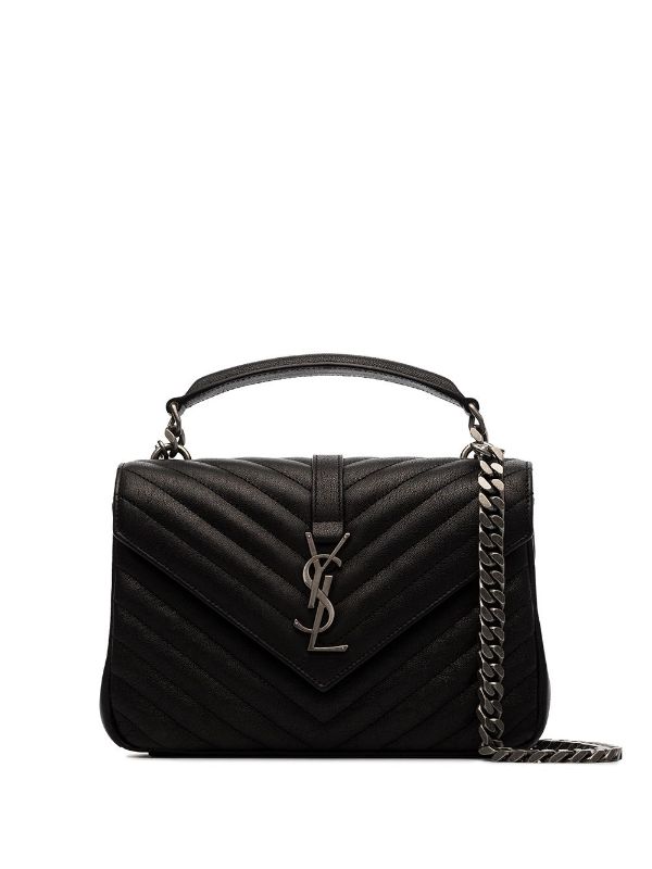 SaintLaurent_블랙 마틀라세 가죽 소재의 클래식 미디엄 컬리지 모노그램 생 로랑 사첼 백 thumbnail