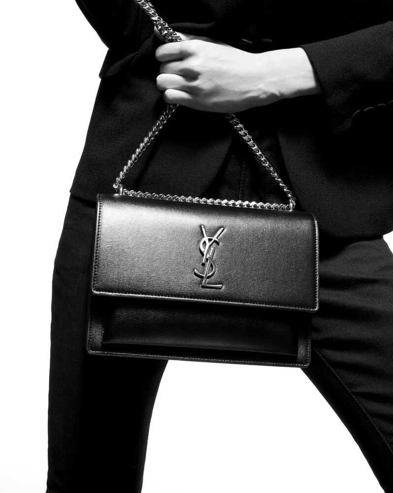 SaintLaurent_블랙 미디엄 선셋 모노그램 생 로랑 백 thumbnail