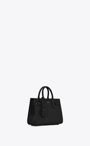 SaintLaurent_블랙 악어 무늬가 새겨진 가죽 소재의 클래식 나노 삭 드 주르 백