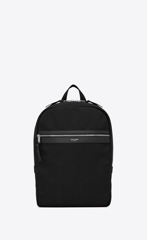 SaintLaurent_블랙 캔버스 소재의 시티 백팩