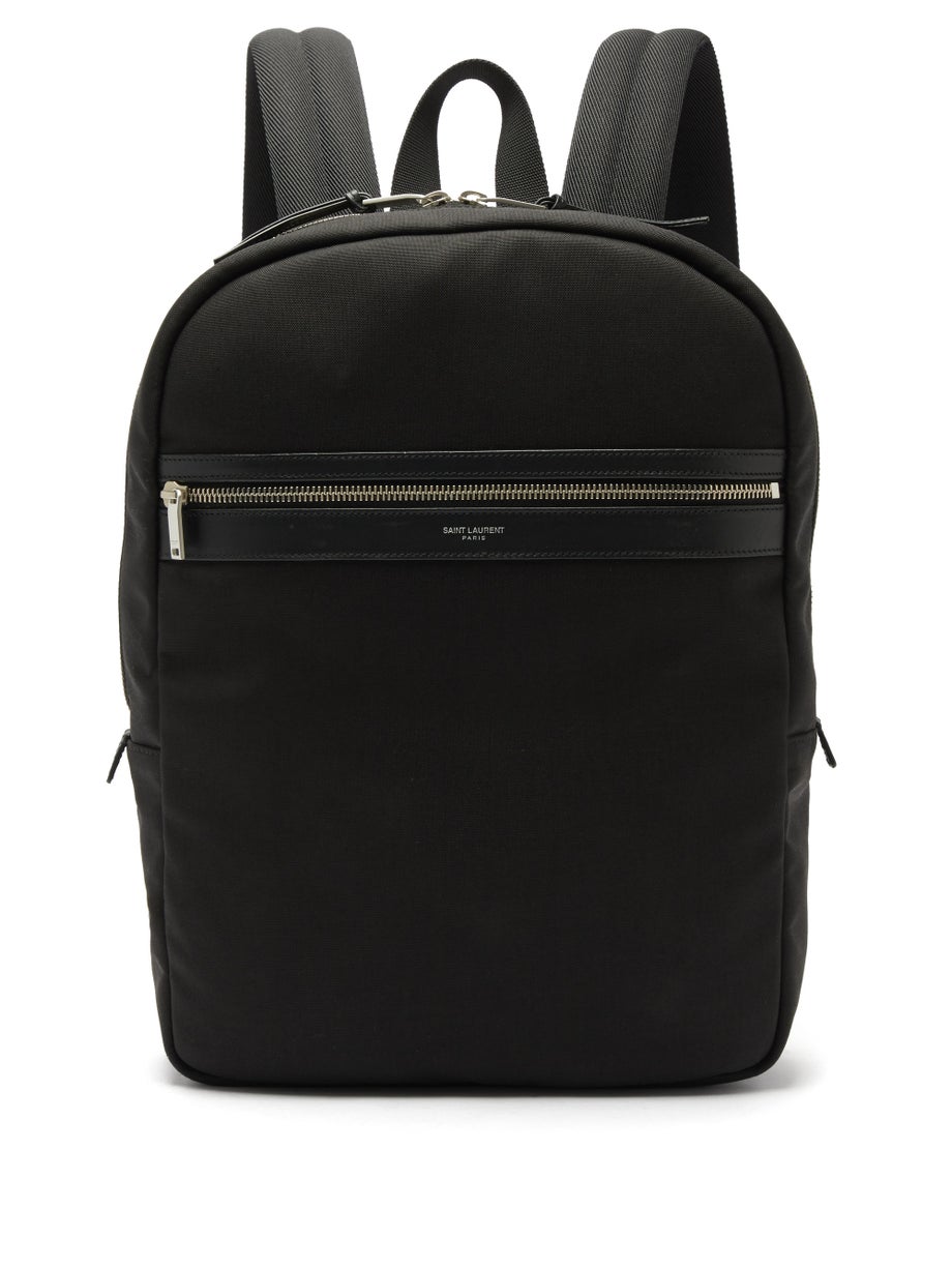 SaintLaurent_블랙 캔버스 소재의 시티 백팩