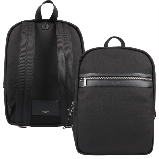 SaintLaurent_블랙 캔버스 소재의 시티 백팩