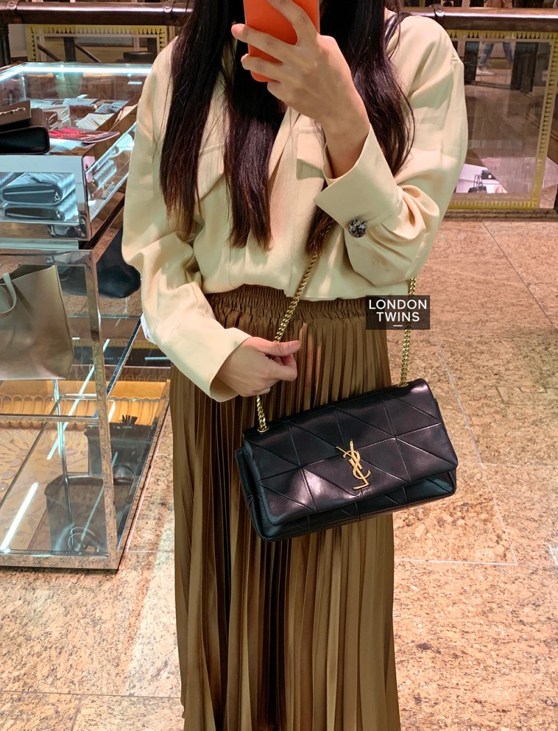 SaintLaurent_블랙 패치워크 가죽 소재의 미디엄 제이미 백 thumbnail