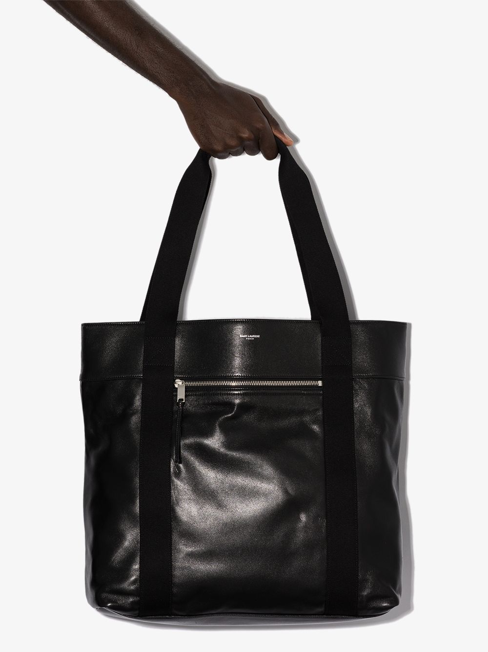 SaintLaurent_빈티지 가죽과 코튼 소재의 데일리 카바스 스몰 쇼퍼백
