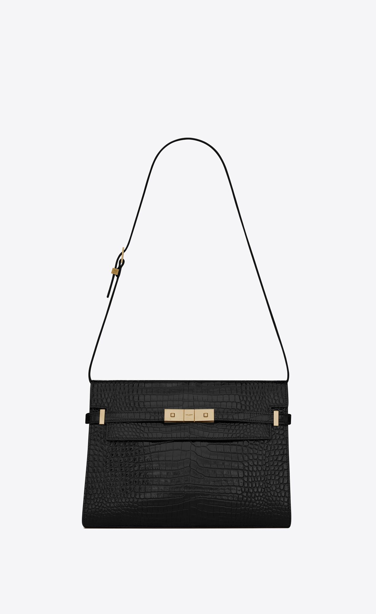 SaintLaurent_샤이니 크로커다일 엠보스드 가죽 소재의 manhattan 숄더백