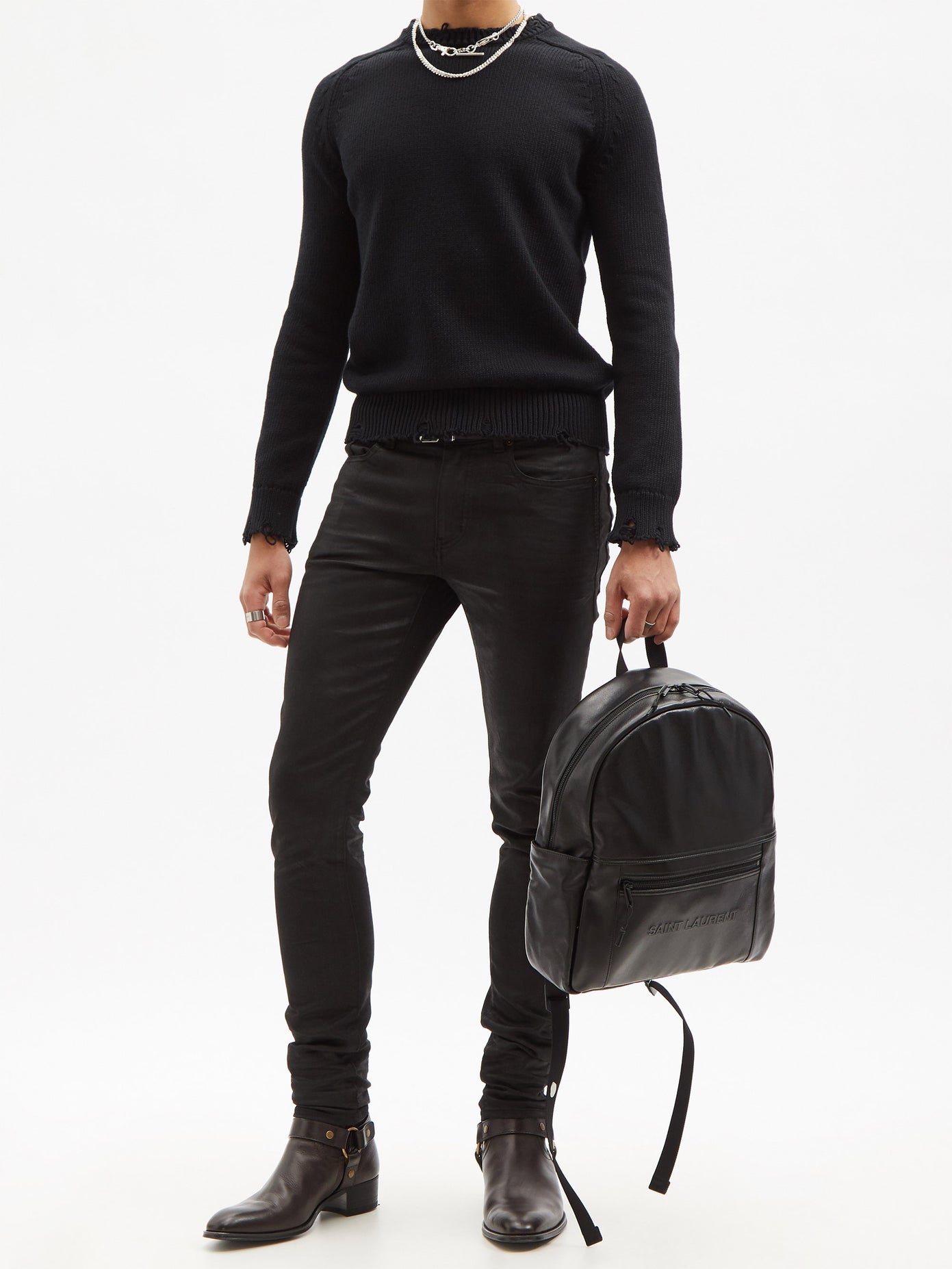 SaintLaurent_스무스 램스킨 소재의 nuxx 백팩