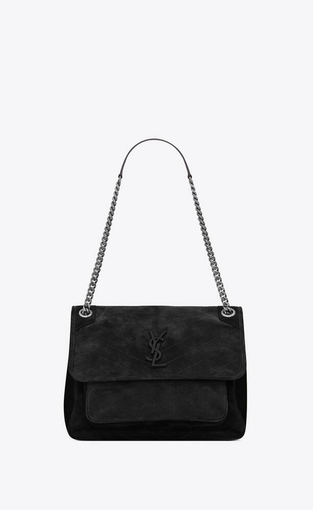 SaintLaurent_스웨이드와 스무스 가죽 소재의 niki 미디엄백