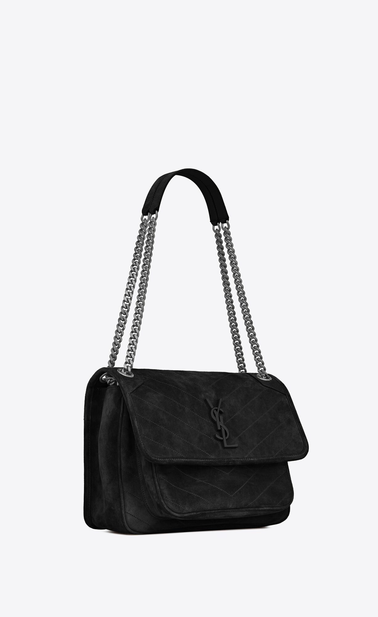 SaintLaurent_스웨이드와 스무스 가죽 소재의 niki 미디엄백