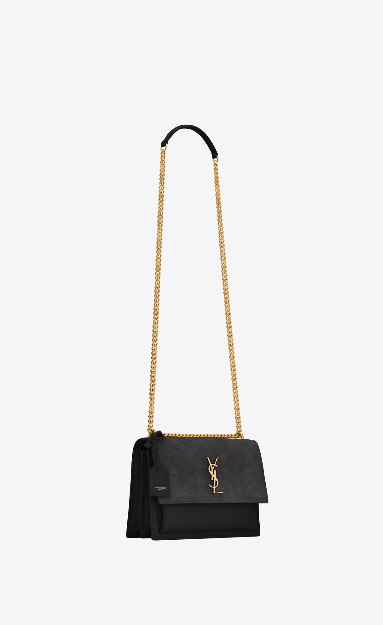 SaintLaurent_스웨이드와 스무스 가죽 소재의 선셋 미디엄백