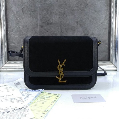 SaintLaurent_스웨이드와 스무스 가죽 소재의 솔페리노 미디엄 소프트 샤첼백 thumbnail