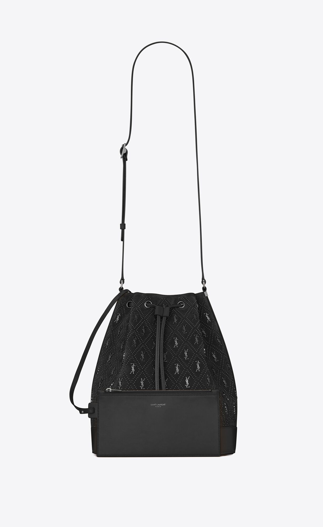 SaintLaurent_스터드 장식 스웨이드 소재의 le monogramme all over 버킷백 thumbnail