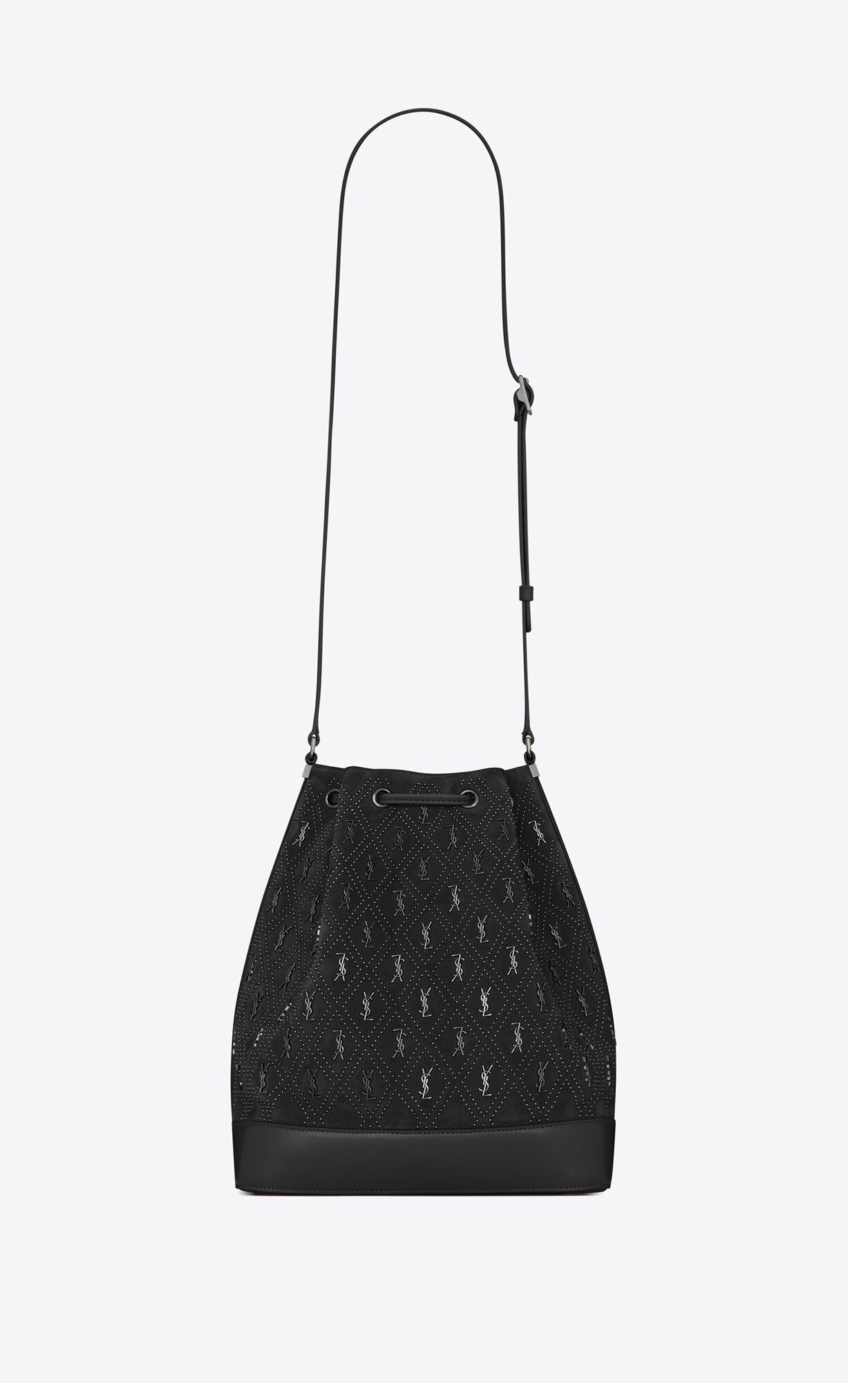 SaintLaurent_스터드 장식 스웨이드 소재의 le monogramme all over 버킷백 thumbnail