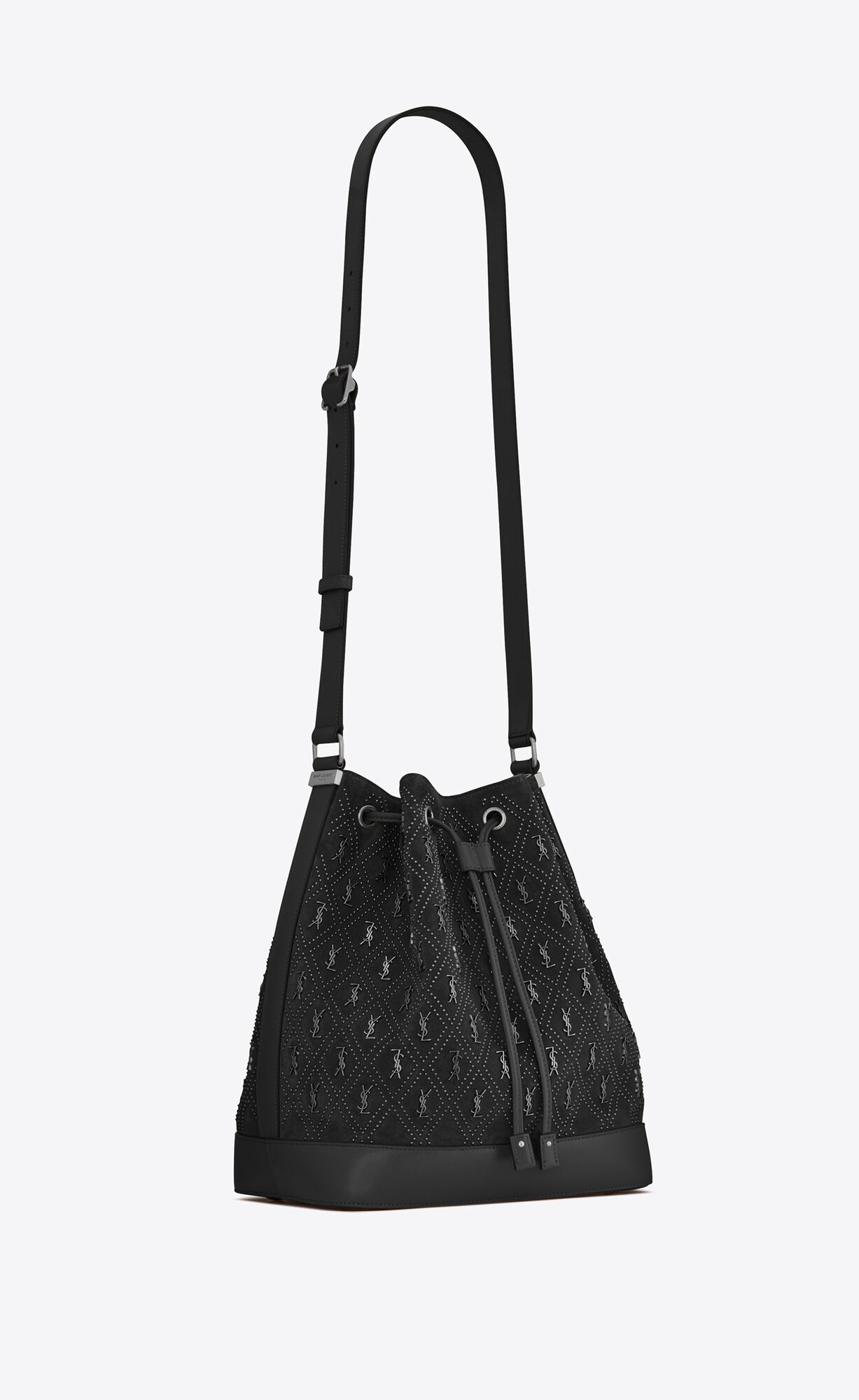 SaintLaurent_스터드 장식 스웨이드 소재의 le monogramme all over 버킷백 thumbnail