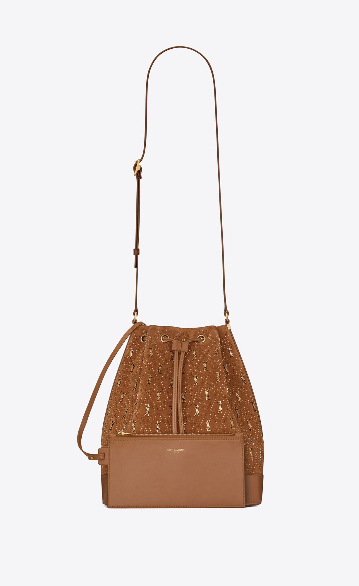 SaintLaurent_스터드 장식 스웨이드 소재의 le monogramme 버킷백 thumbnail