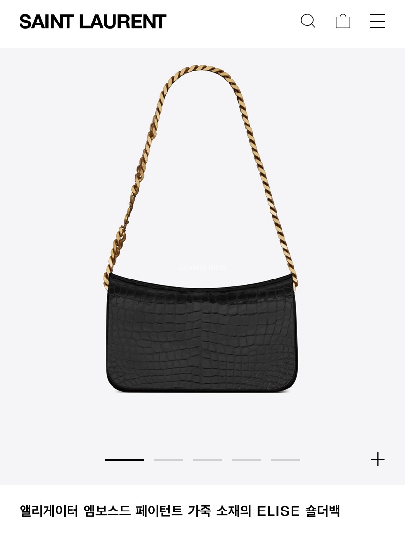 SaintLaurent_앨리게이터 엠보스드 페이턴트 가죽 소재의 elise 숄더백