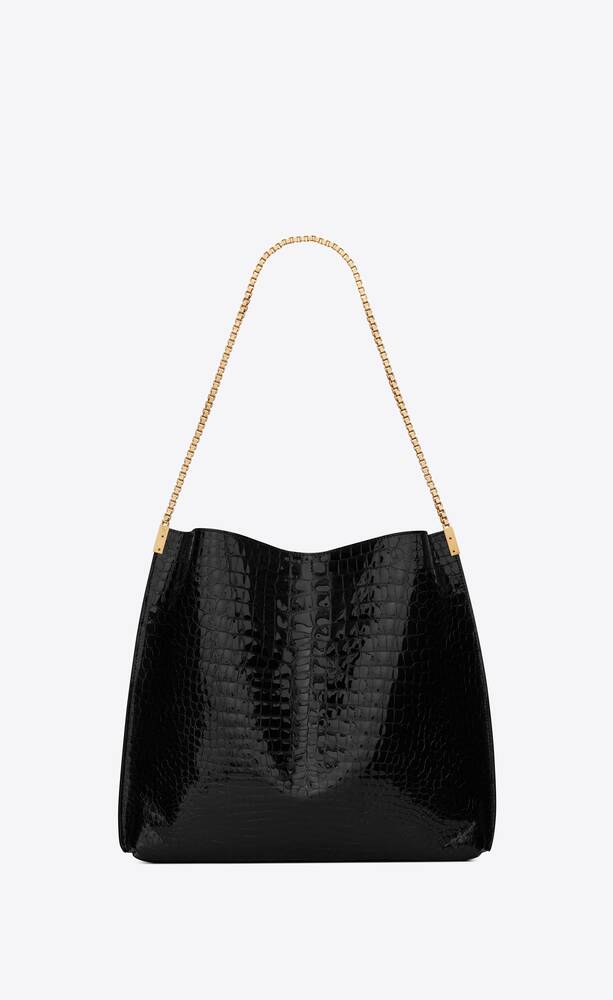 SaintLaurent_앨리게이터 엠보스드 페이턴트 가죽 소재의 suzanne 미디엄 호보백