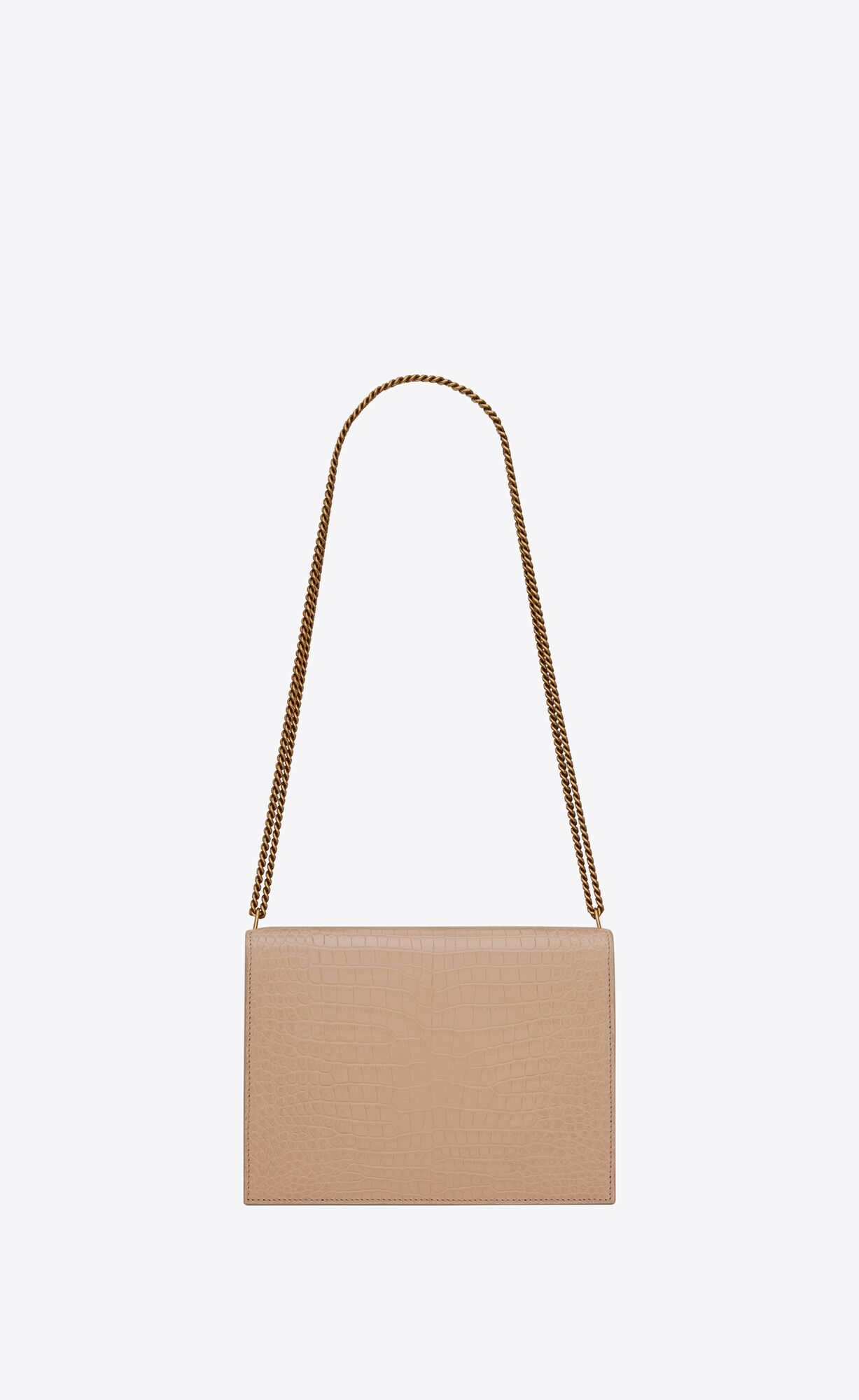 SaintLaurent_유광 크로커다일 엠보스드 가죽 소재의 cassandra 모노그램 클래스프 백