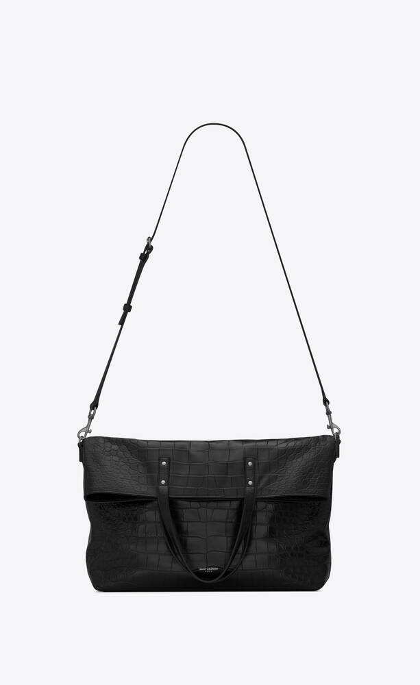SaintLaurent_접을 수 있는 크로커다일 엠보스드 매트 가죽 소재의 에단 쇼퍼백