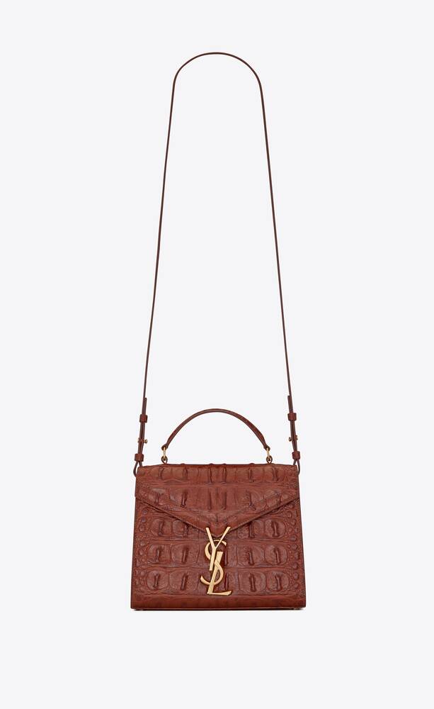 SaintLaurent_카이만 엠보스드 가죽 소재의 카산드라 미니 탑 핸들 백