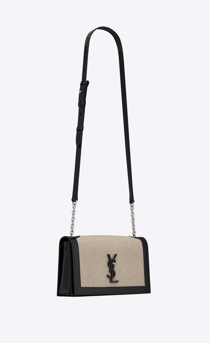 SaintLaurent_캔버스와 스무스 가죽 소재의 book 백