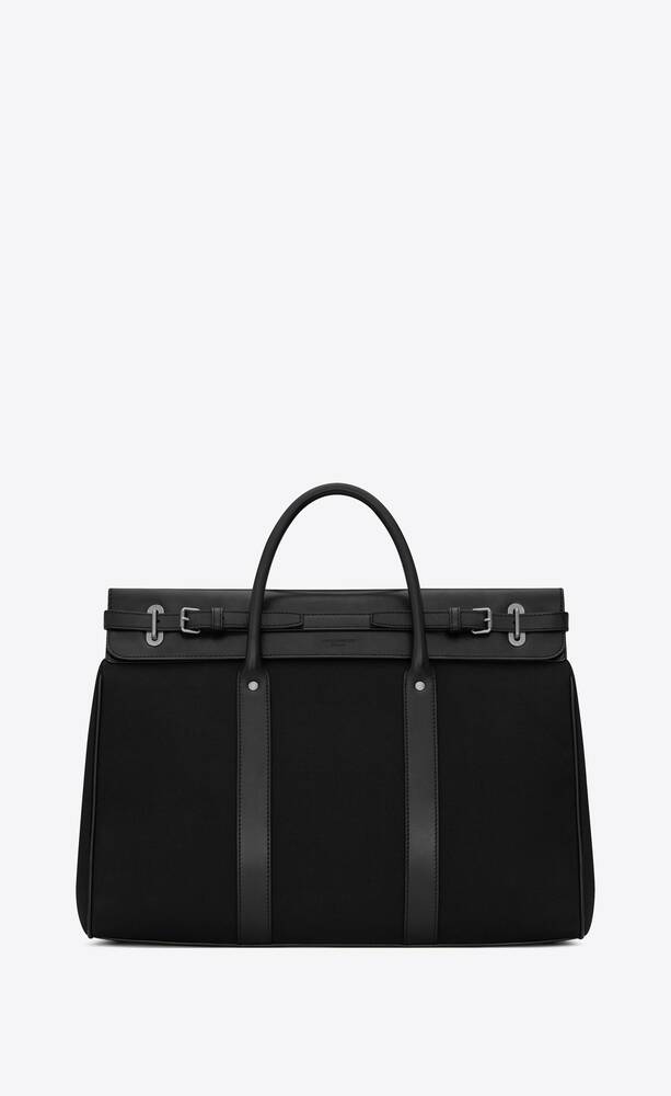 SaintLaurent_캔버스와 스무스 가죽 소재의 베르누이 더플팩