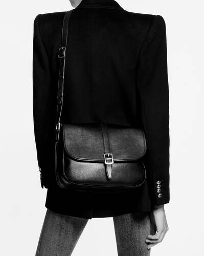 SaintLaurent_코튼 캔버스와 빈티지 가죽 소재의 소르본 플랩 백