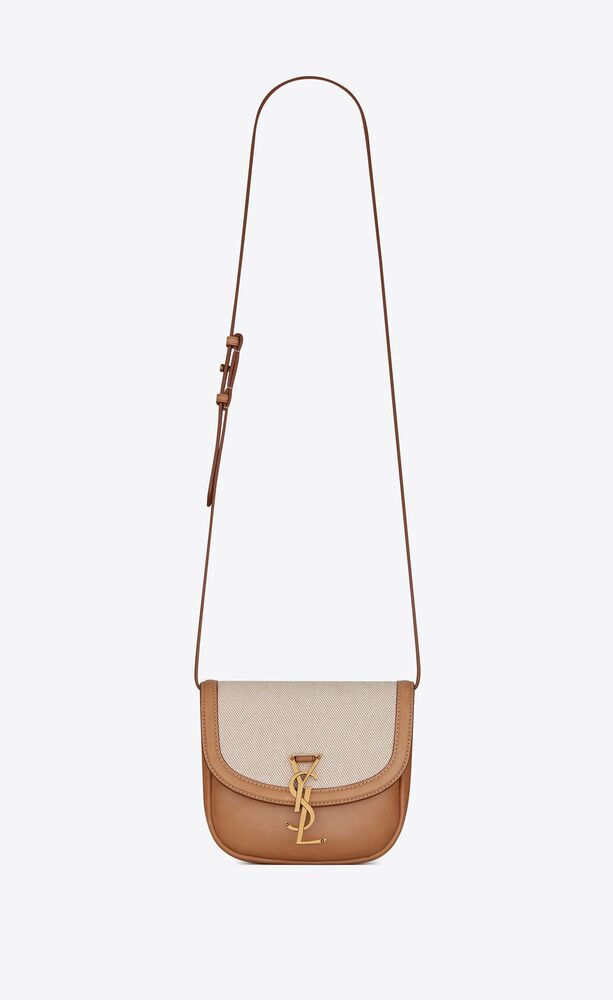 SaintLaurent_코튼 캔버스와 빈티지 가죽 소재의 카이아 스몰 샤첼백