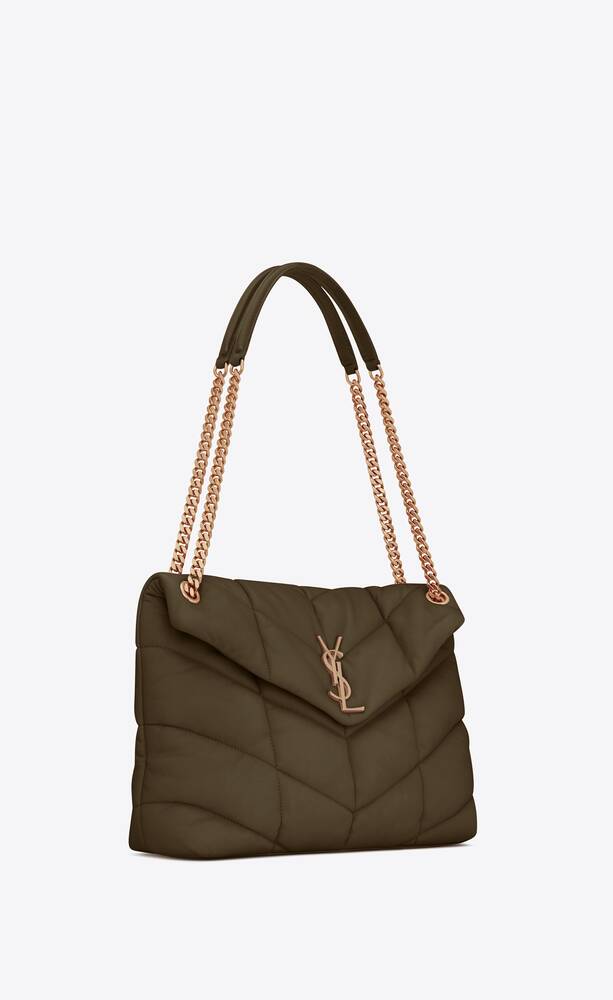 SaintLaurent_퀼트 처리된 램스킨 소재의 puffer 미디엄 백