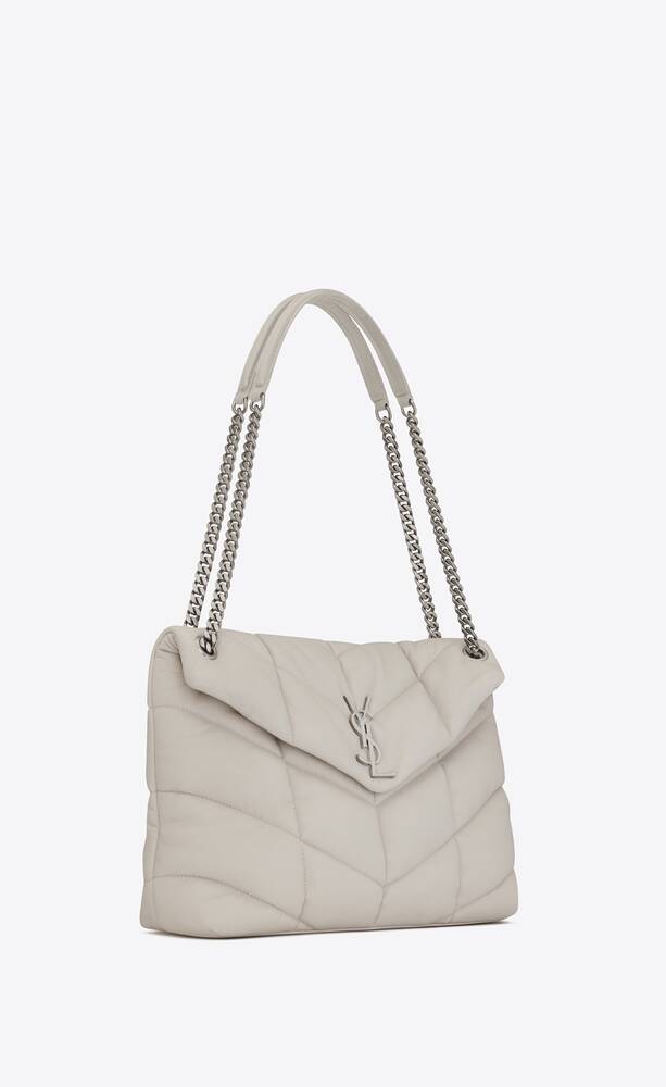 SaintLaurent_퀼트 처리된 램스킨 소재의 puffer 미디엄백
