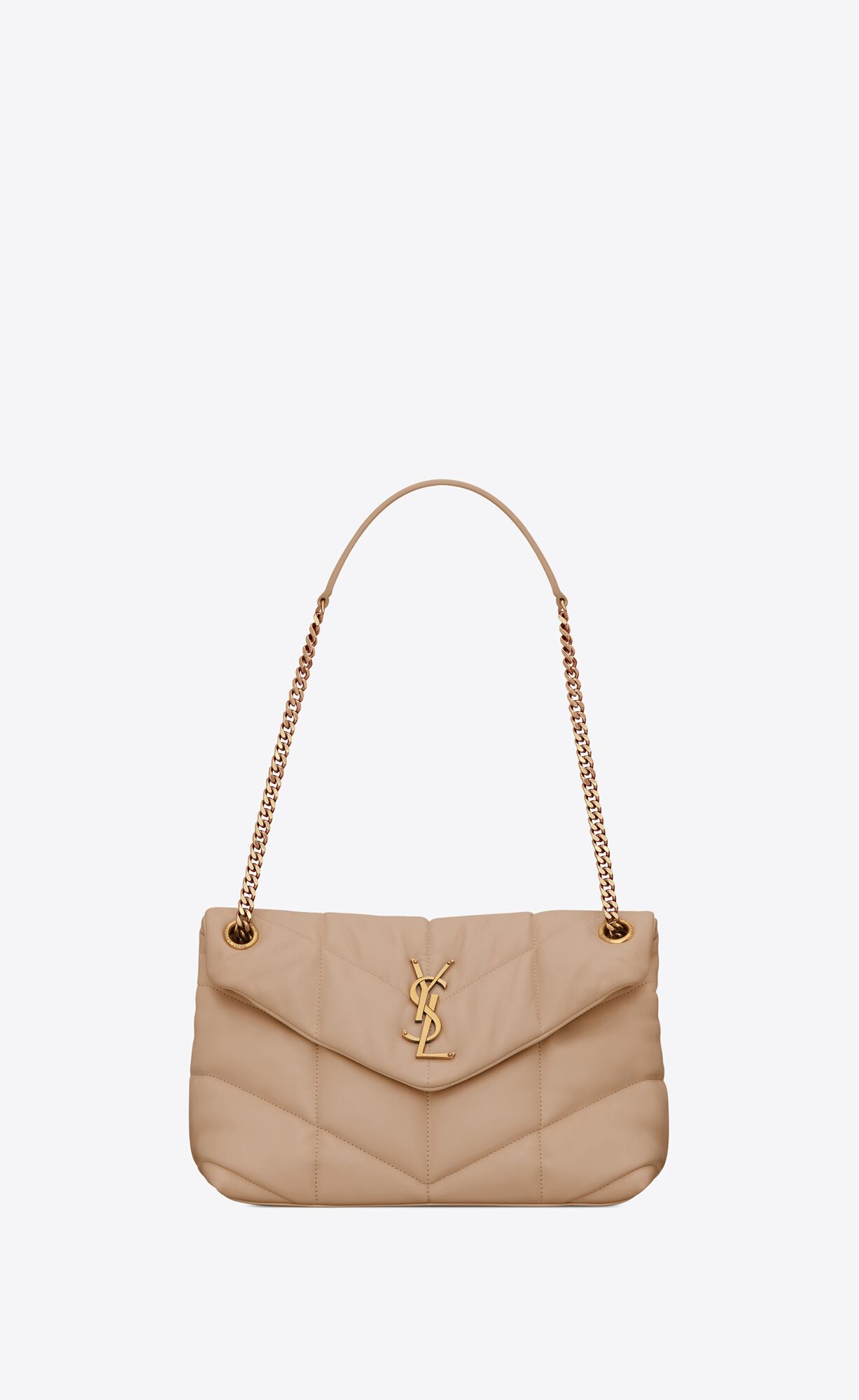 SaintLaurent_퀼트 처리된 램스킨 소재의 puffer 스몰백