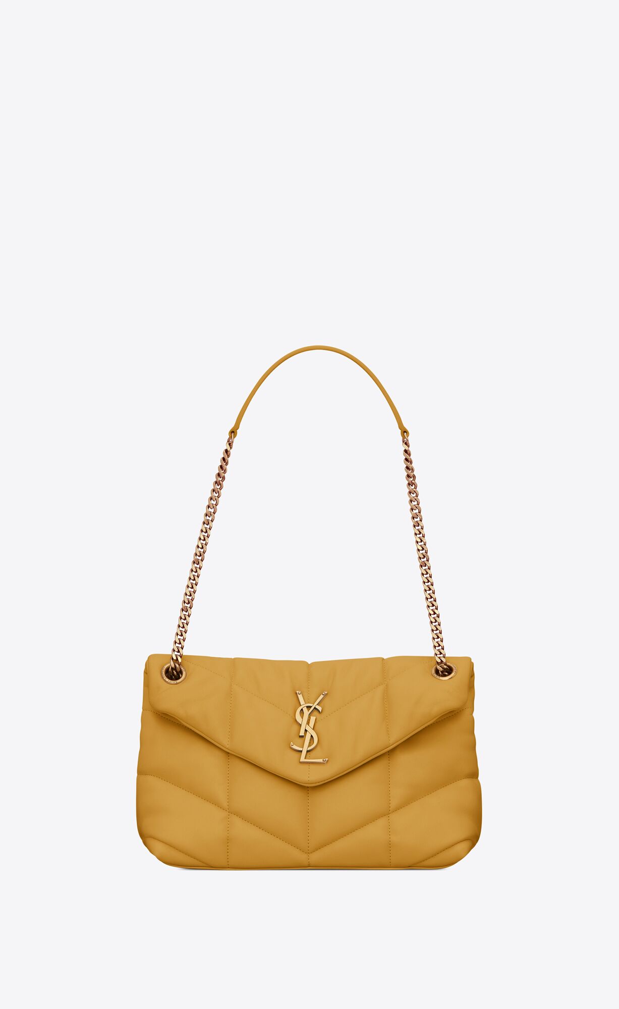 SaintLaurent_퀼트 처리된 램스킨 소재의 puffer 스몰백