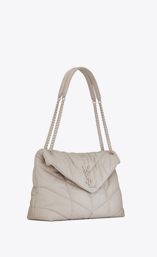 SaintLaurent_퀼트 처리된 링클 매트 가죽 소재의 컬러 디테일 장식 puffer 미디엄백 thumbnail