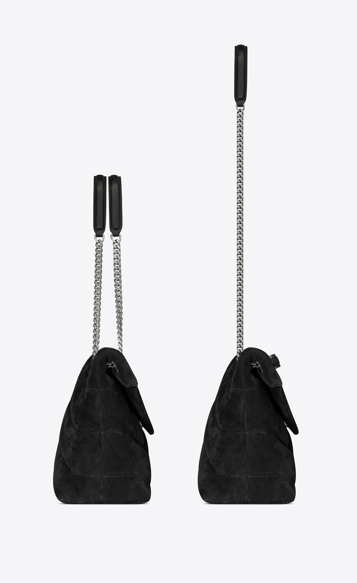 SaintLaurent_퀼트 처리된 스웨이드와 램스킨 소재의 puffer 미디엄백