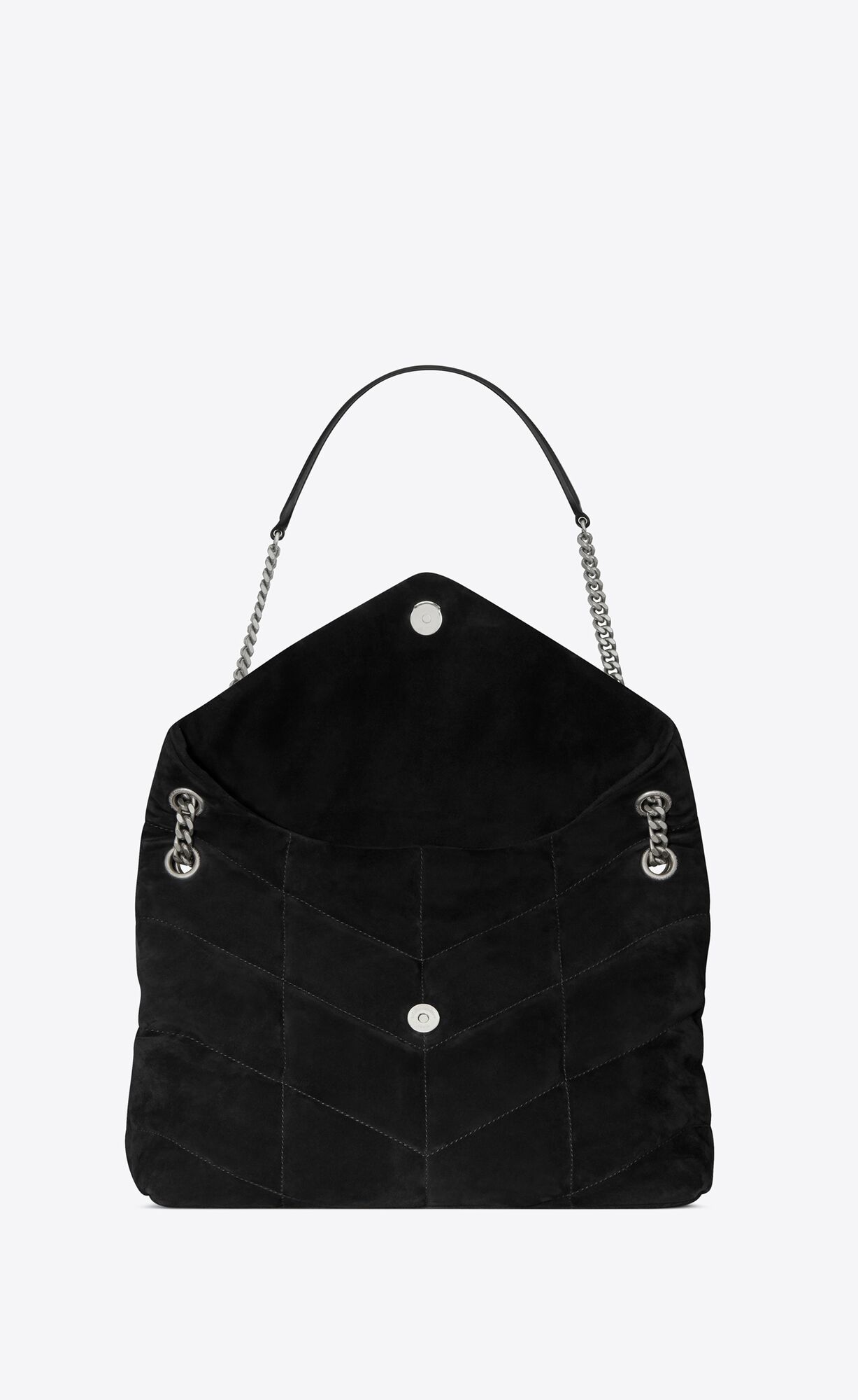 SaintLaurent_퀼트 처리된 스웨이드와 램스킨 소재의 puffer 미디엄백 thumbnail